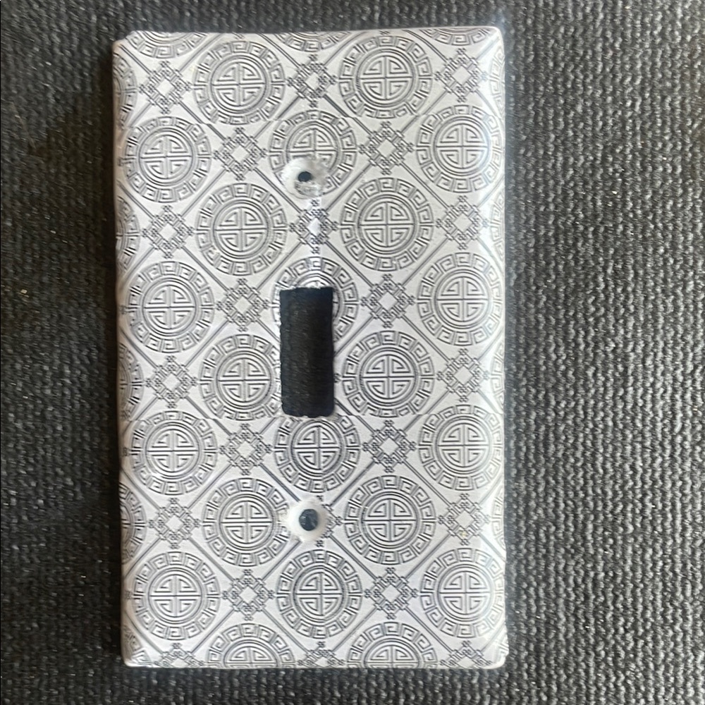 Decorative Light Switch Cover - Gray Pattern